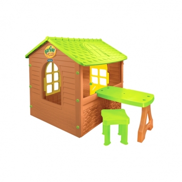 Žaidimų namelis su stalu ir kėde "Mochtoys", 122 x 175 x 120,5 cm