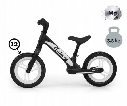 Balansinis dviratis "Milly Mally Galaxy", Ø 30 cm (juodas)