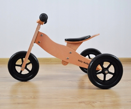 Medinis balansinis dviratukas - triratukas "Milly Mally Look Natural", Ø 23 cm (šviesiai rudas)
