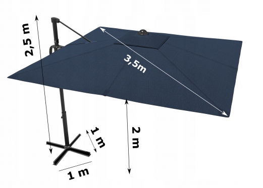 Sodo skėtis "Carruzzo Exclusiv Line", 250 x 240 cm (juoda)