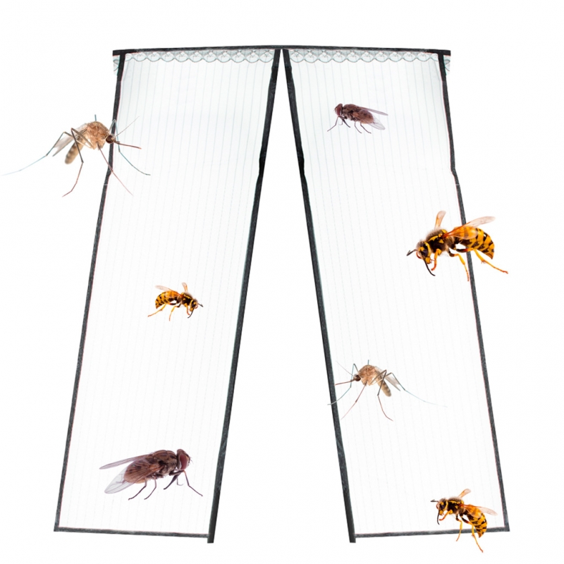 Užuolaidų tipo tinklelis nuo uodų su magnetais, 110 x 220 cm