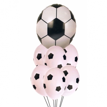 "Party Balloons" balionų su konfeti rinkinys "Futbolas", 10 vnt