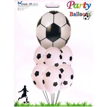 "Party Balloons" balionų su konfeti rinkinys "Futbolas", 10 vnt