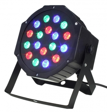 LED diskotekos šviestuvas, 18 RGB šviesos diodų