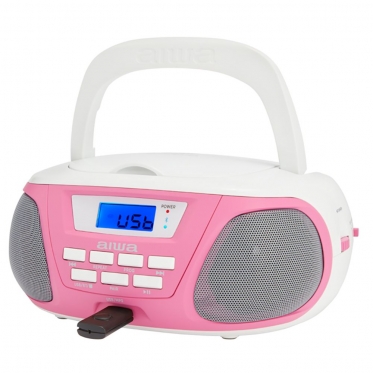 Radijo ir CD imtuvas Aiwa BBTU-300PK (rožinė, balta)