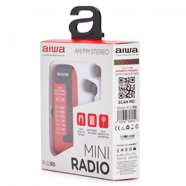 Kišeninis radijas su ausinėmis Aiwa R-22RD (raudona)