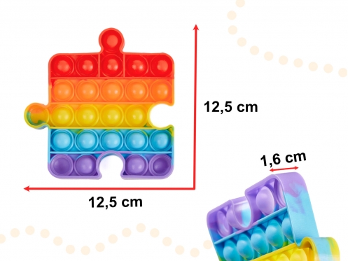 Antistresinis silikoninis žaislas "Dėlionės detalė", 12,5 x 12,5 x 1,6 cm