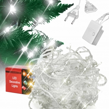 10 m 100 LED lempučių šventinė girlianda (šaltai balta)