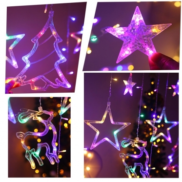 0,77 x 3 m 138 LED lempučių užuolaida "Eglutė" (įvairiaspalvė)