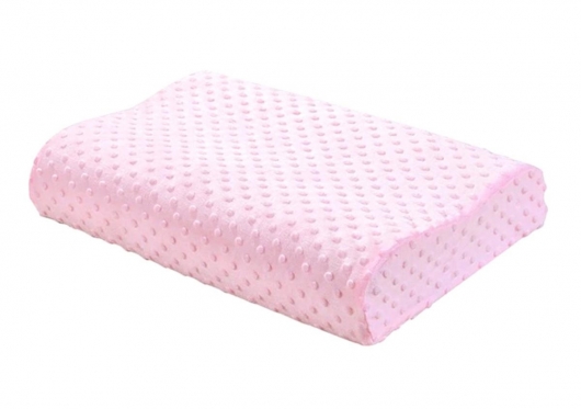 Viskoelastinė pagalvė, 49 x 27 x 6 - 9 cm (rožinė)