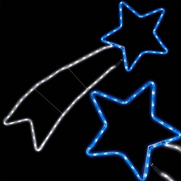 72 LED dekoracija "Kometa", 106 x 37 cm (balta, mėlyna)