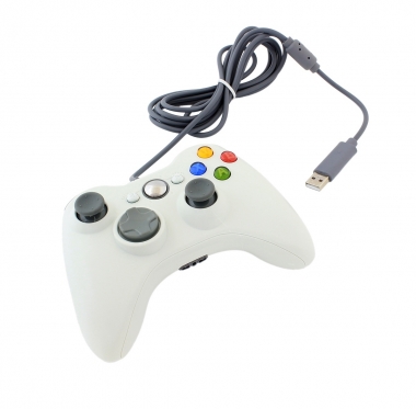 USB žaidimų valdymo pultelis "Xbox 360 Dual Shock" (baltas)