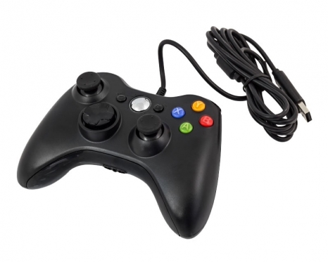 USB žaidimų valdymo pultelis "Xbox 360 Dual Shock" (juodas)