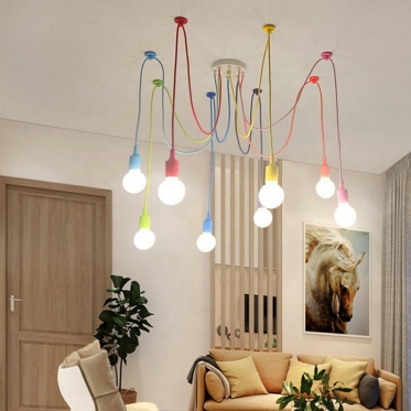 6 lempučių vorinis lubų šviestuvas (įvairių spalvų)