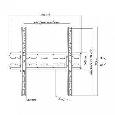 Televizoriaus laikiklis Sbox 32"- 55" 35kg PLB-2544T