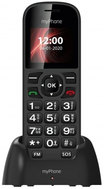 Mobilusis telefonas MyPhone H22 Dual black ENG su dėklu
