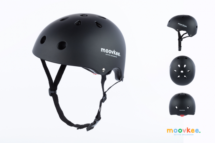 Dviračio šalmas - YF-1 - MOOVKEE - MATT - BLACK - 48-55 dydis