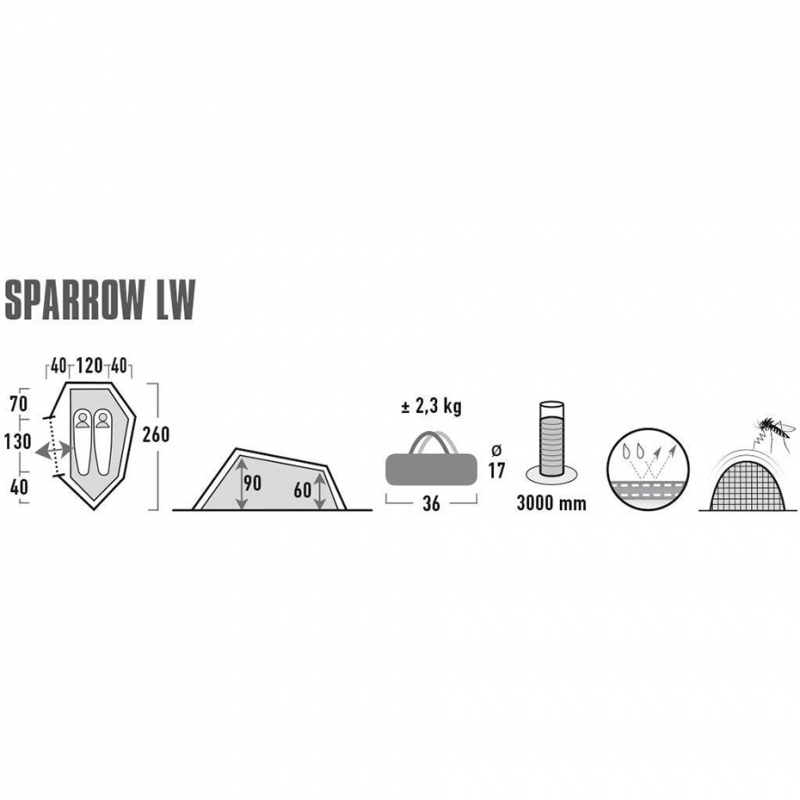 High Peak Sparrow 2 LW žaliai raudona 10187