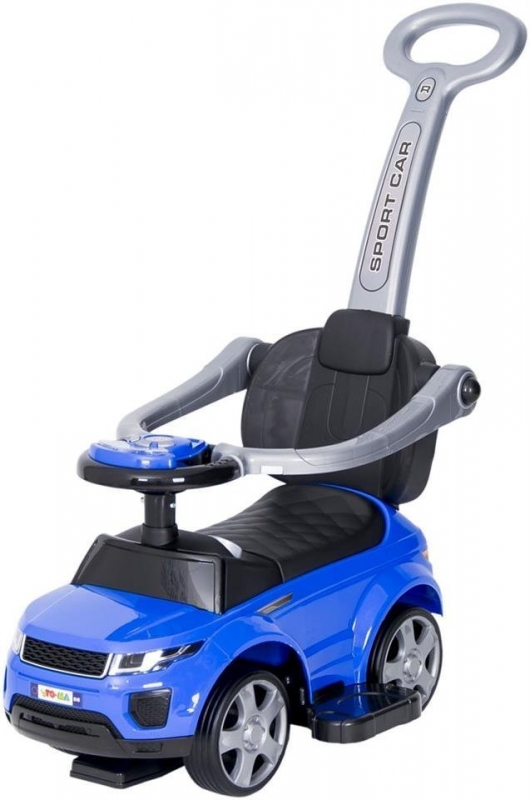Automobilis su rankena - 614R - guminiai ratai - MĖLYNA