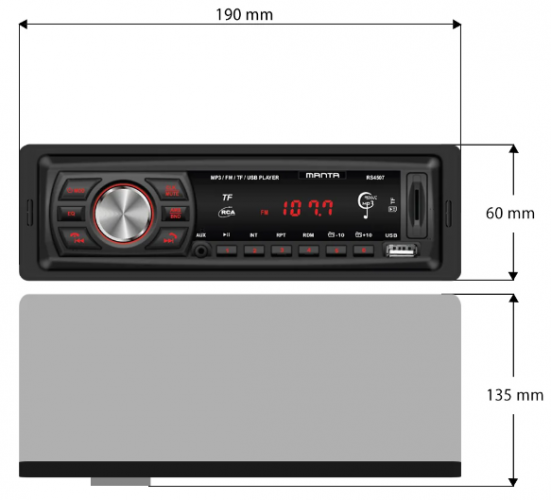 Manta Rs4507 Automobilinis Radijas Su Bluetooth