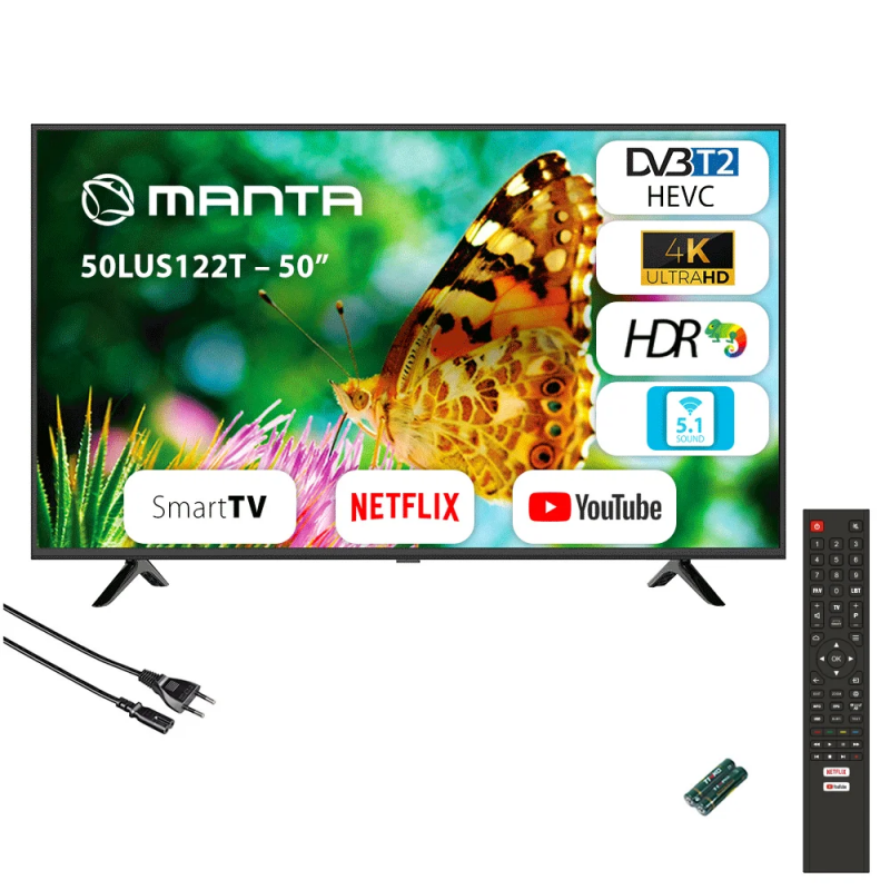 Manta 50Lus122T 50 Uhd Smart Dvb-T2 Hevc / H.265 Televizorius