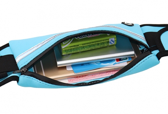 Bėgimo rankinė ant juosmens, 96 x 40 x 10 cm (mėlyna)