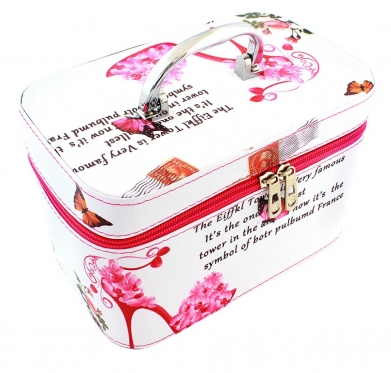 Papuošalų dėžutė "Batelis", 20 x 13 x 14 cm (balta, rožinė)