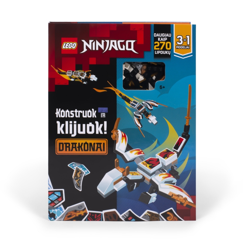 Lego Ninjago Veiklos Knygelė Konstruok Ir Klijuok: Ninjago Drakonai, Lt