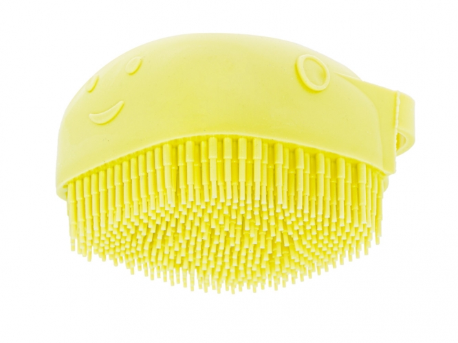 Silikoninis Šepetys Šunų Ir Kačių Plovimui Geltonas