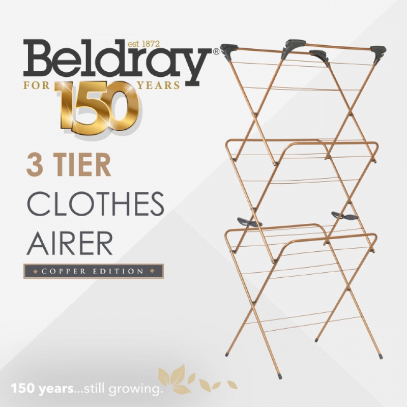 Beldray La089397Fgryeu7 150 Years 3 Tier Airer Grey And Copper