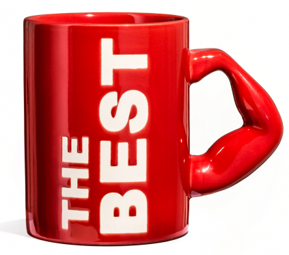 Raudonas puodelis &#39;&#39;THE BEST&#39;&#39;