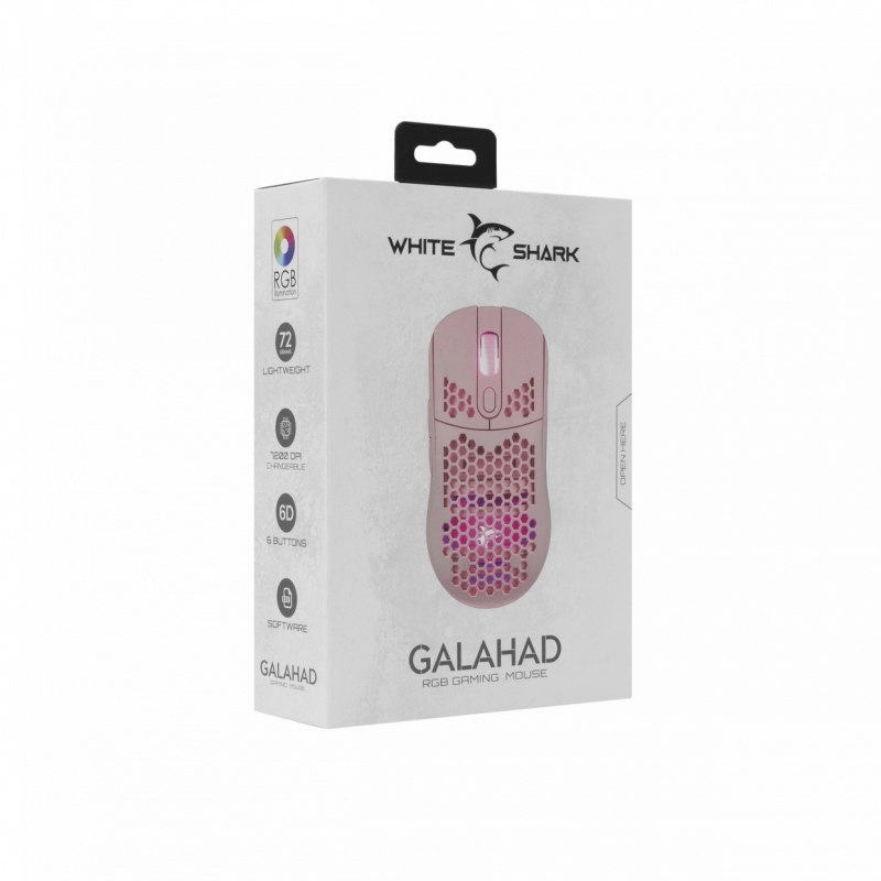 Pelė White Shark Galahad-P Gaming Mouse Gm-5007 Pink