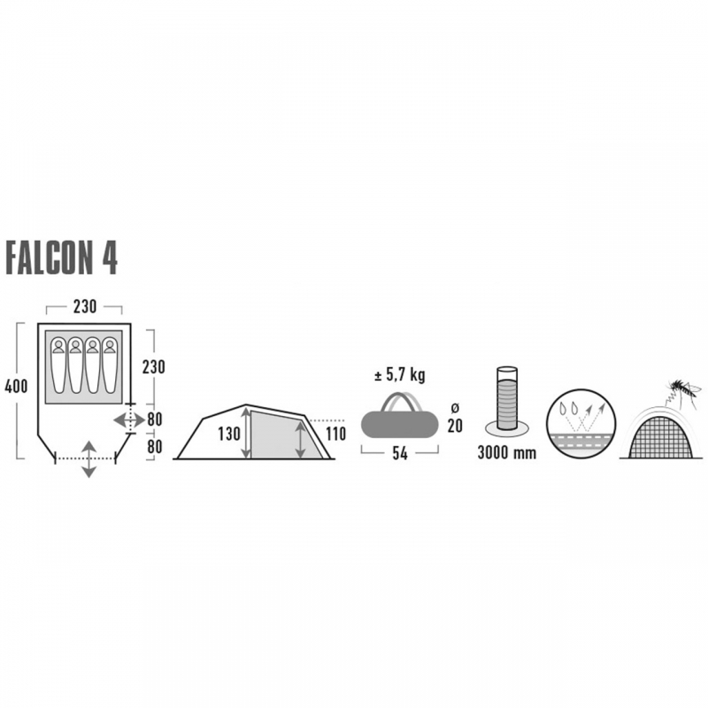 Plapinė High Peak Falcon 4