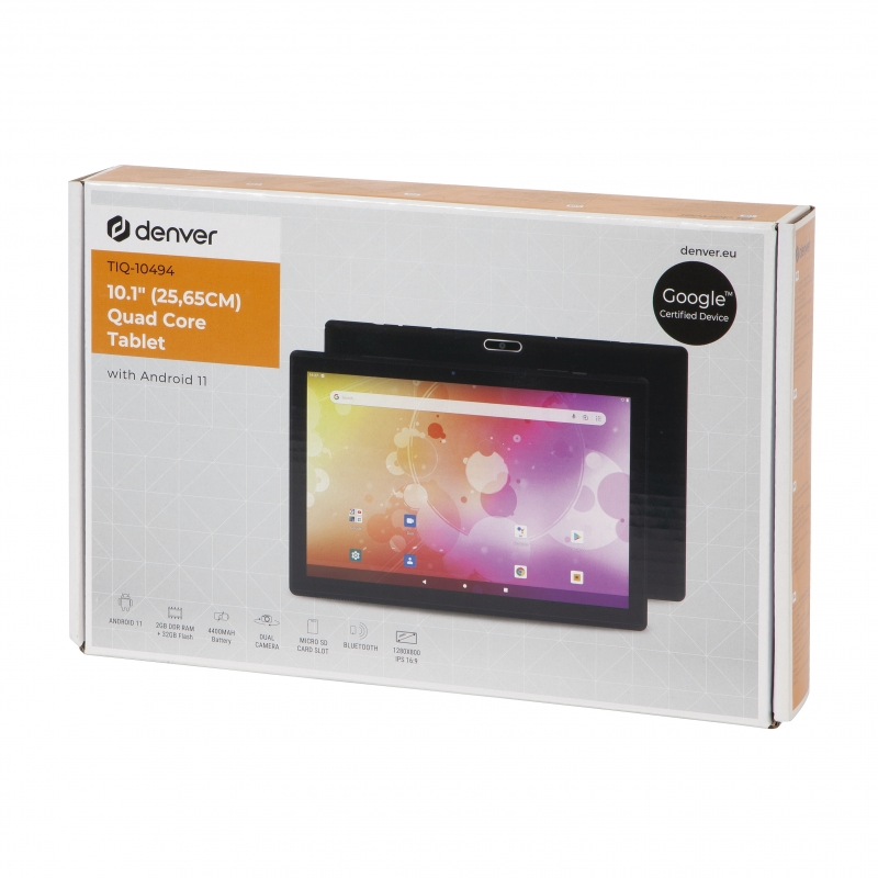 Planšetinis Kompiuteris Pc Denver Tiq-10494 10.1/32Gb/2Gb/wi-Fi/android11/black
