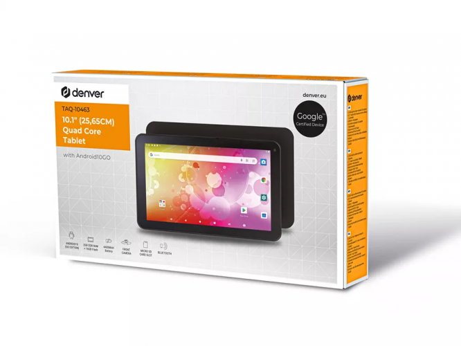 Planšetinis Kompiuteris Denver Taq-10463 10.1/16Gb/2Gb/wi-Fi/android10Go/black