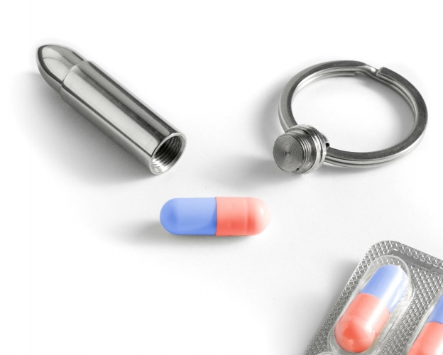 Kulkos Raktų Pakabukas Su Paslėpta Dėtuve, Sidabrinis