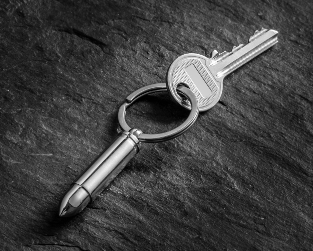 Kulkos Raktų Pakabukas Su Paslėpta Dėtuve, Sidabrinis