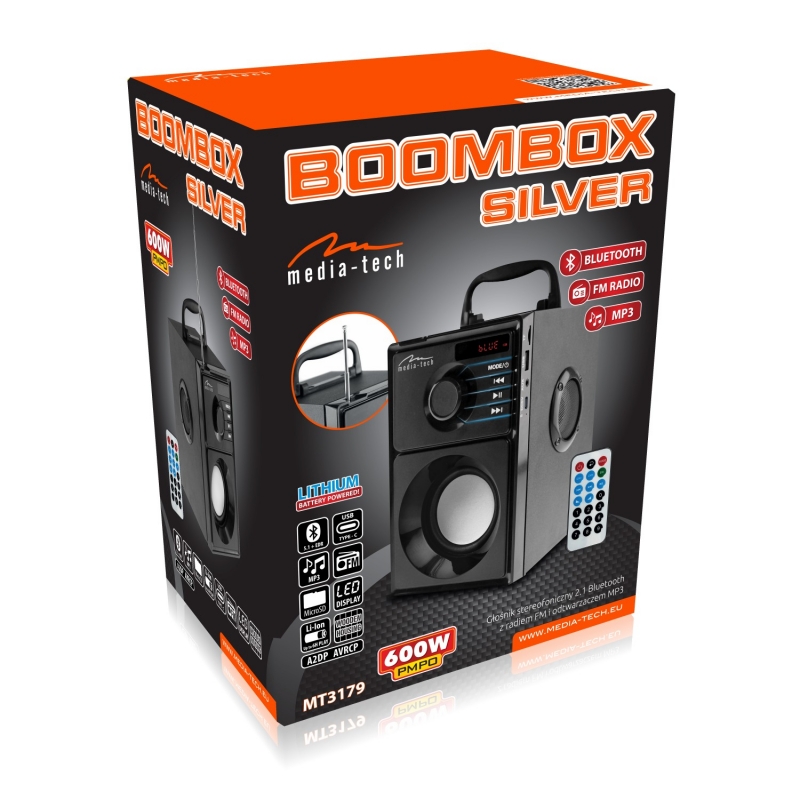 Bluetooth Kolonėlė Media-Tech Mt3179 Boombox Silver