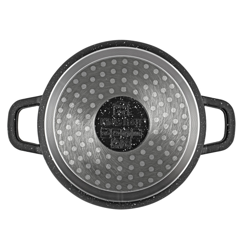 Puodas Su Marmurine Danga, Ø16 cm 1,3 L Juodas Kinghoff