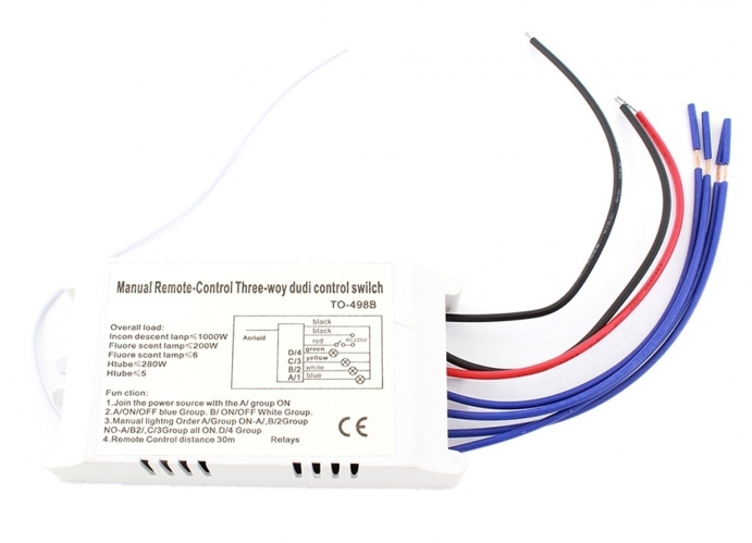Belaidžio Apšvietimo Jungiklis 230V, 4 Kanalai