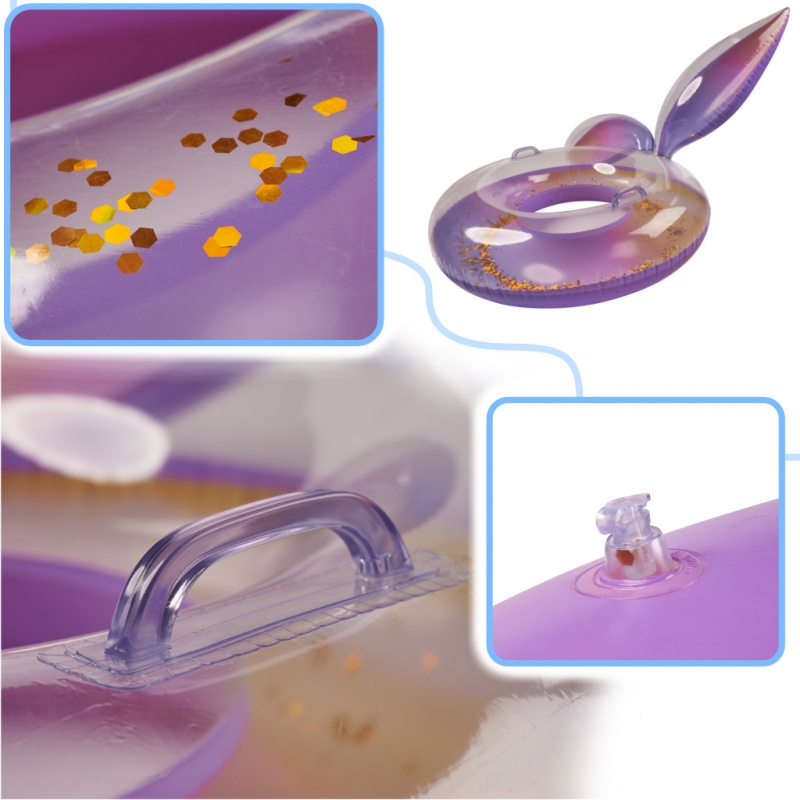 Pripučiamas Undinėlės Ratas Su Blizgučiais, Violetinis/skaidrus