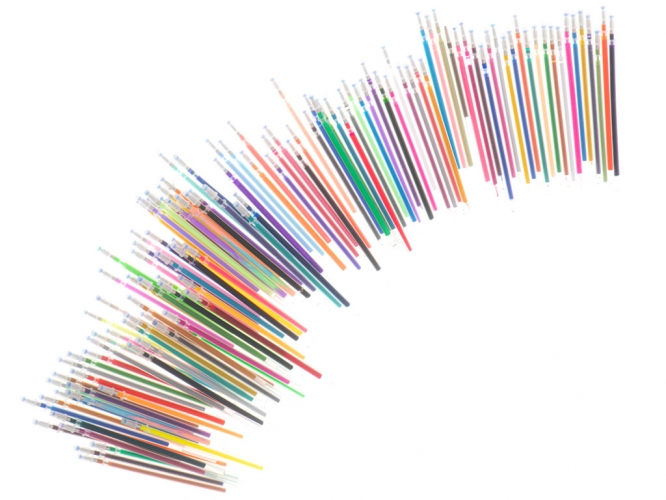 Spalvoti Rašikliai Su Dėklu, 120 Vnt