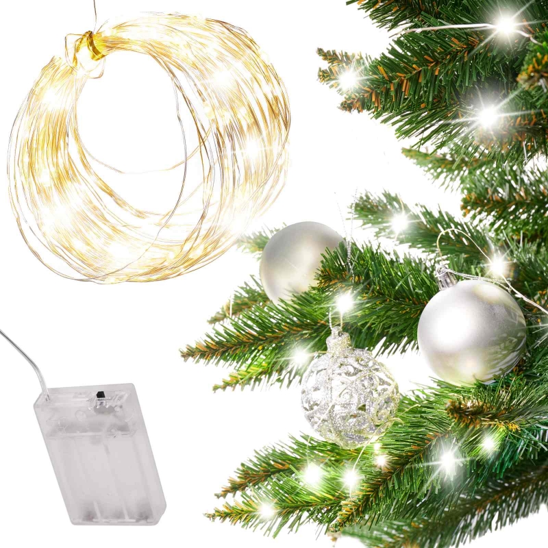 Led Girlianda, 5 M, 50 Led, Šiltai Balta