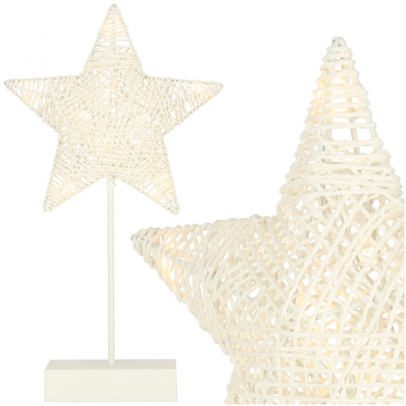 Led Kalėdų Dekoracija Žvaigždė, 10 Led, 39 Cm, Šilta Geltona