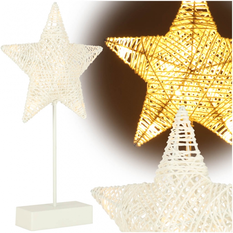 Led Kalėdų Dekoracija Žvaigždė, 10 Led, 39 Cm, Šilta Geltona