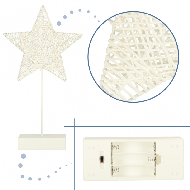 Led Kalėdų Dekoracija Žvaigždė, 10 Led, 39 Cm, Šilta Geltona