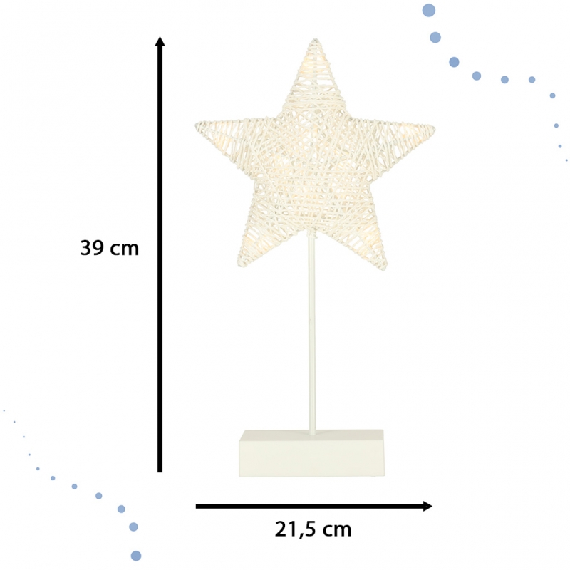 Led Kalėdų Dekoracija Žvaigždė, 10 Led, 39 Cm, Šilta Geltona