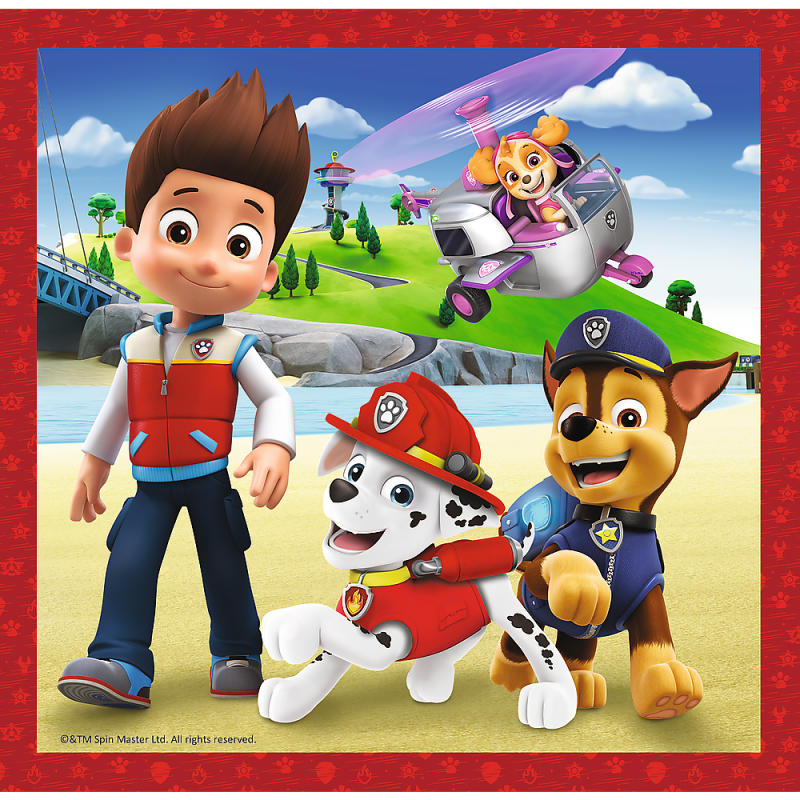 Trefl Paw Patrol 3 Dėlionių Rinkinys Šuniukas-Patrulis
