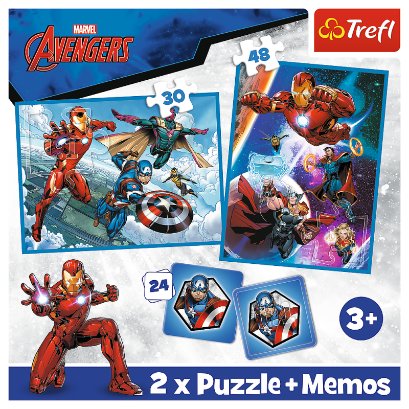 Trefl Avengers 30+ 48+ 24 Memo Kortelės, Dėlionė-Žaidimas