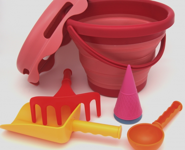 Compactoys Kibirėlis Su Smėlio Žaislais, Raudonas